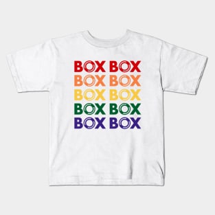 Box Box F1 Tyre Multi Colour Design Kids T-Shirt